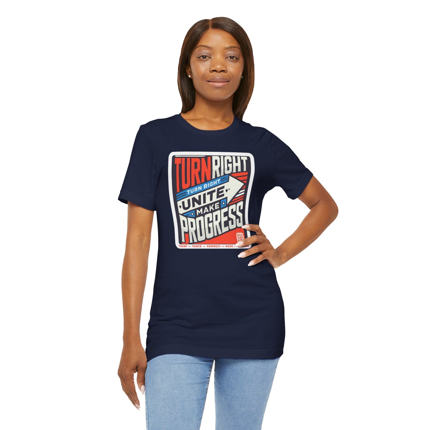 Turning Right Trump - FREE STANDARD SHIPPING - Unisex Jersey Short Sleeve Tee Express Delivery available