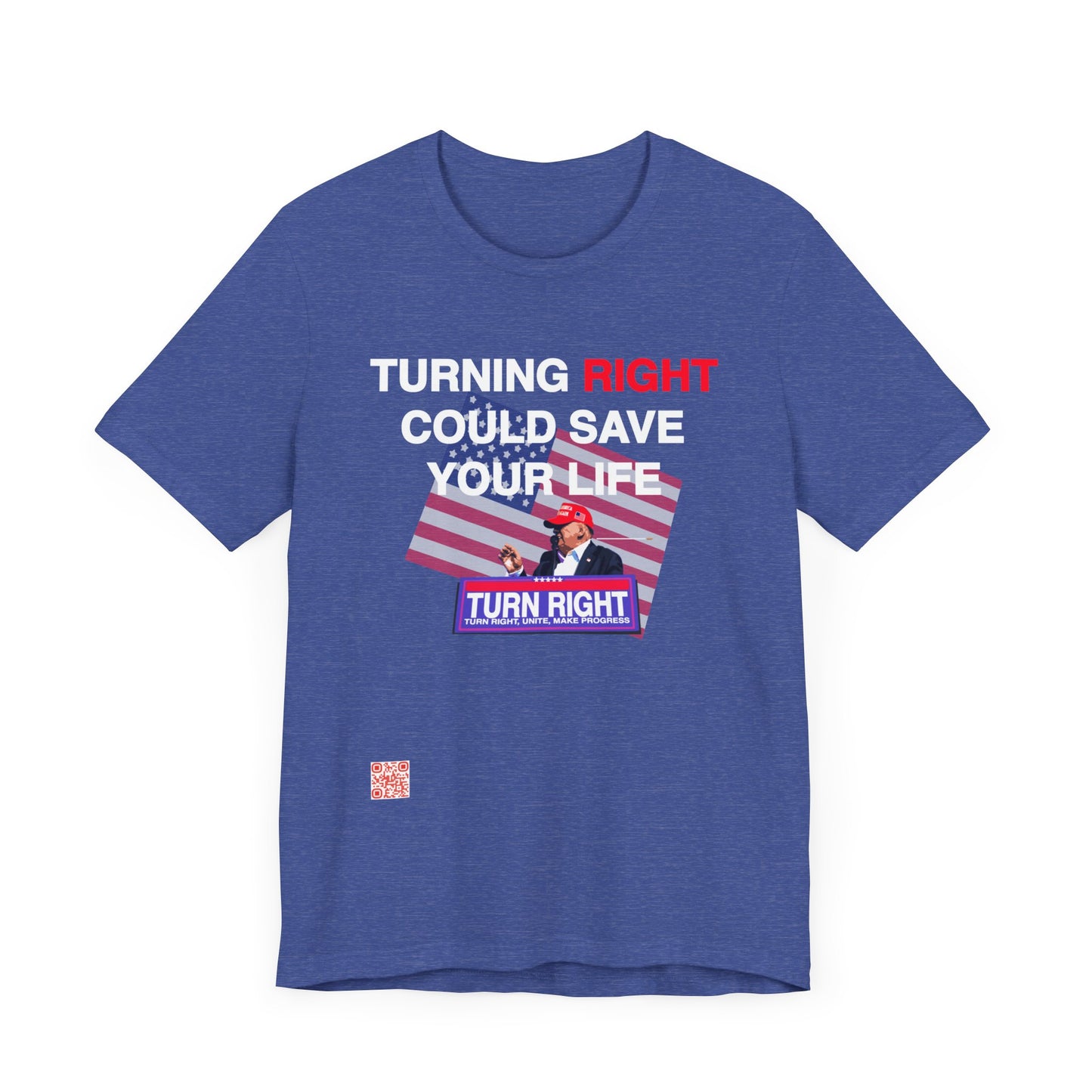 USA Turning Right - FREE STANDARD SHIPPING - Unisex Jersey Short Sleeve Tee Express Delivery available