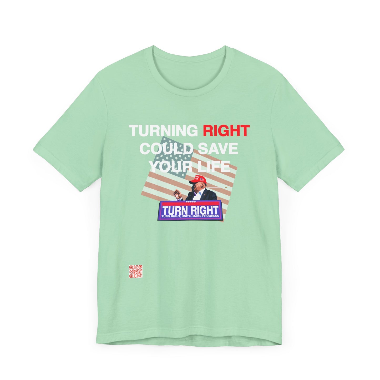 USA Turning Right - FREE STANDARD SHIPPING - Unisex Jersey Short Sleeve Tee Express Delivery available