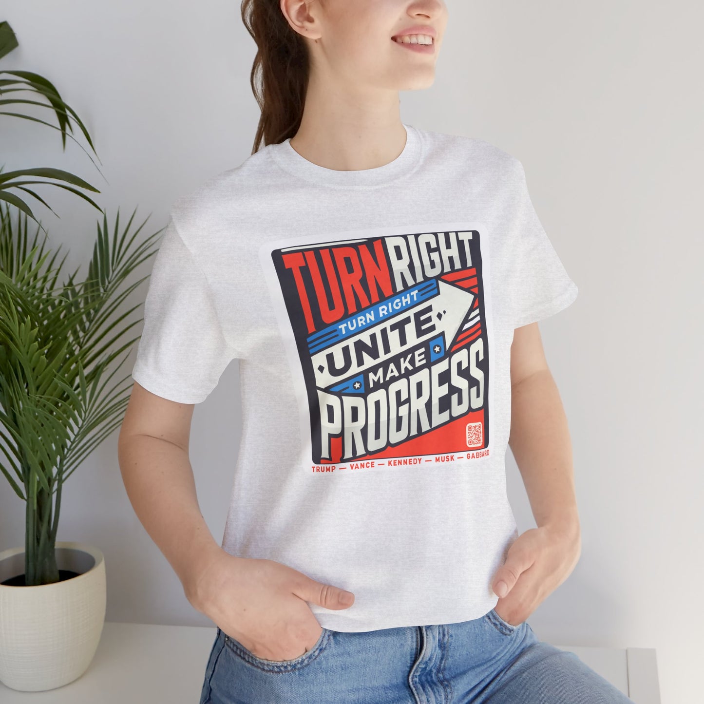 Turning Right Trump - FREE STANDARD SHIPPING - Unisex Jersey Short Sleeve Tee Express Delivery available