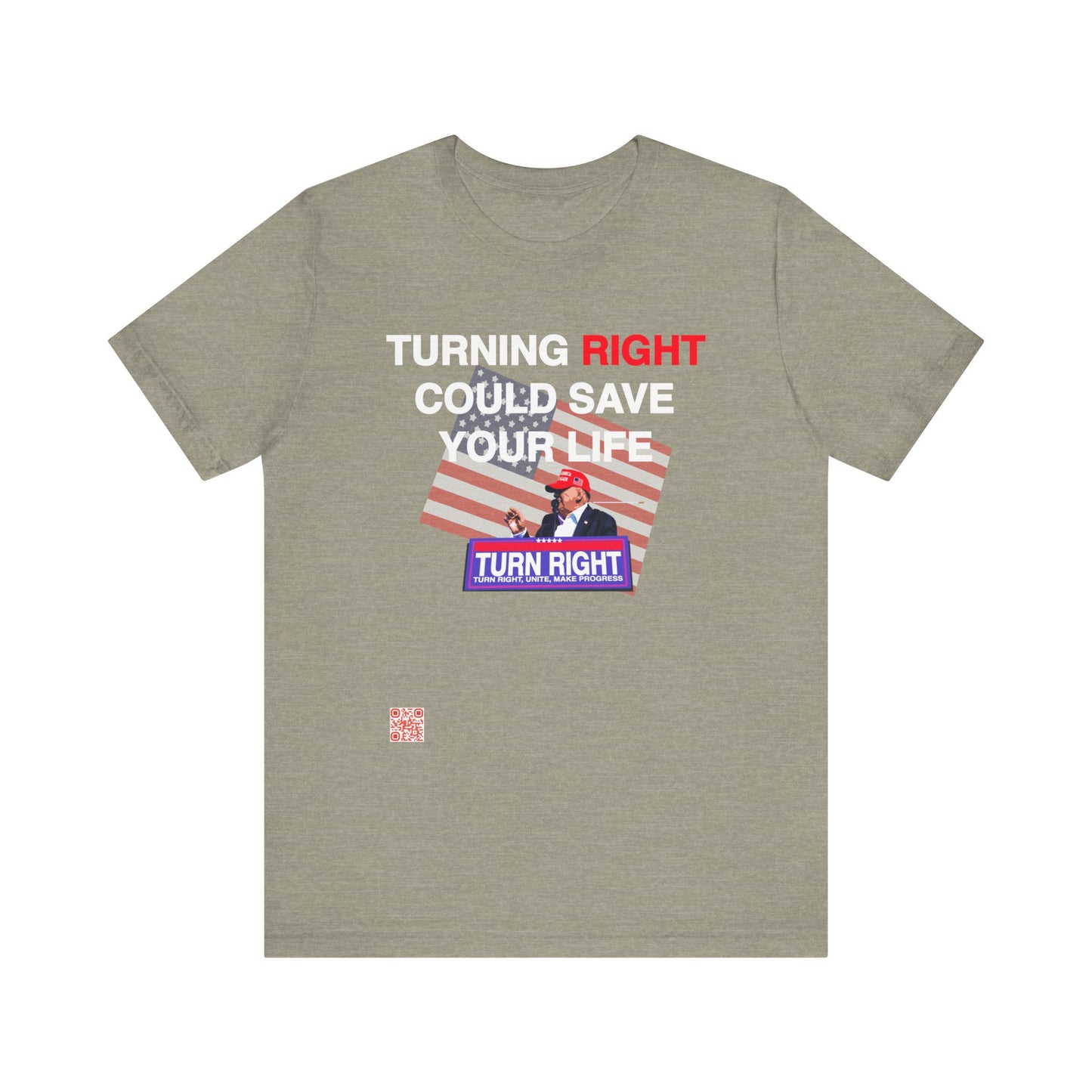 USA Turning Right - FREE STANDARD SHIPPING - Unisex Jersey Short Sleeve Tee Express Delivery available