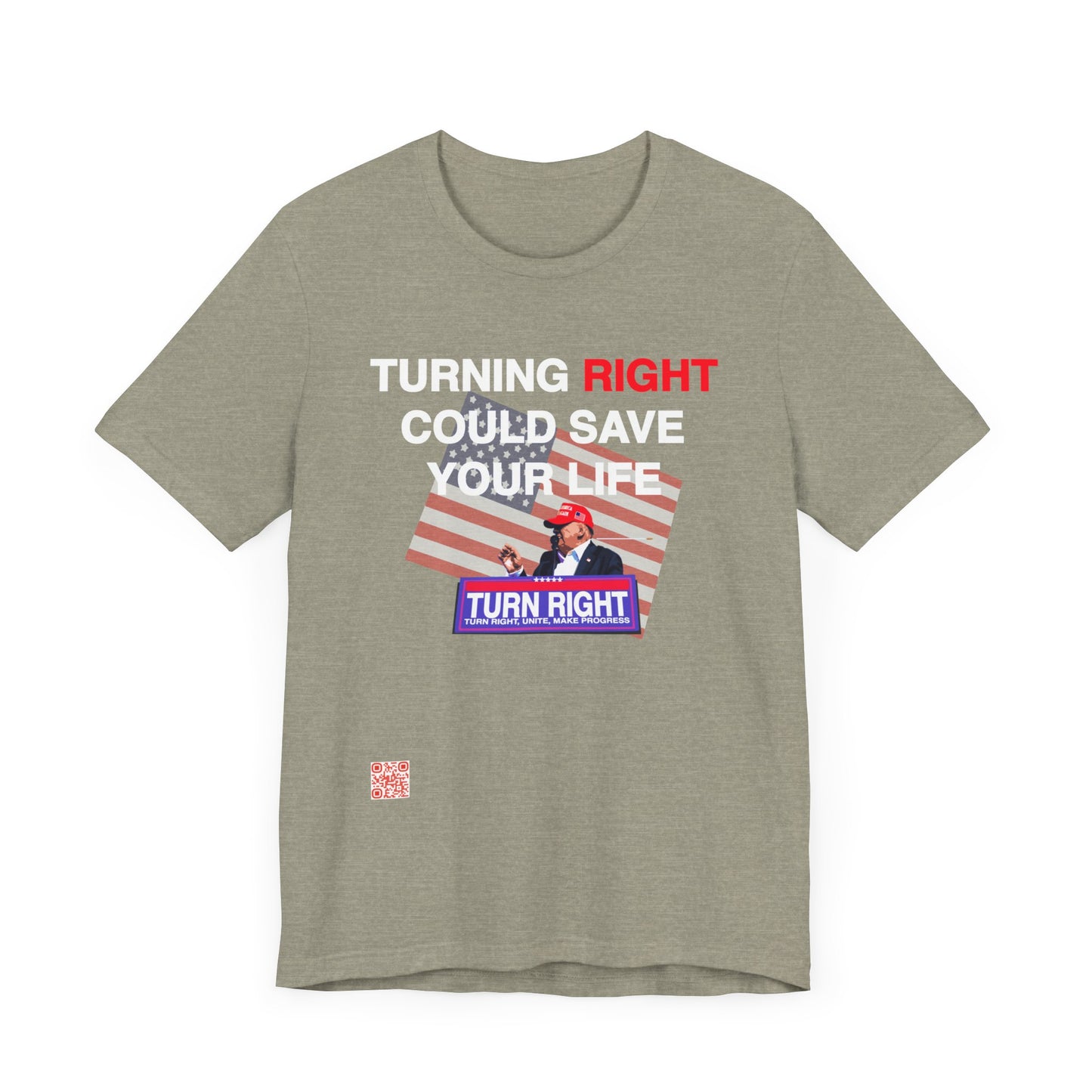 USA Turning Right - FREE STANDARD SHIPPING - Unisex Jersey Short Sleeve Tee Express Delivery available