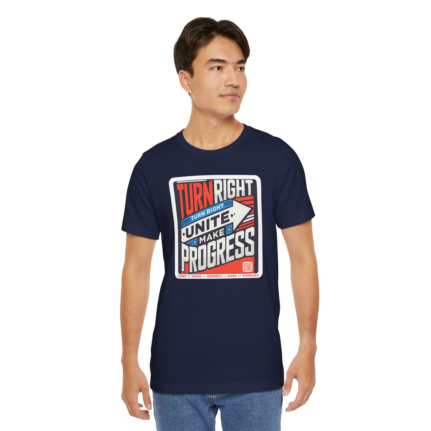 Turning Right Trump - FREE STANDARD SHIPPING - Unisex Jersey Short Sleeve Tee Express Delivery available