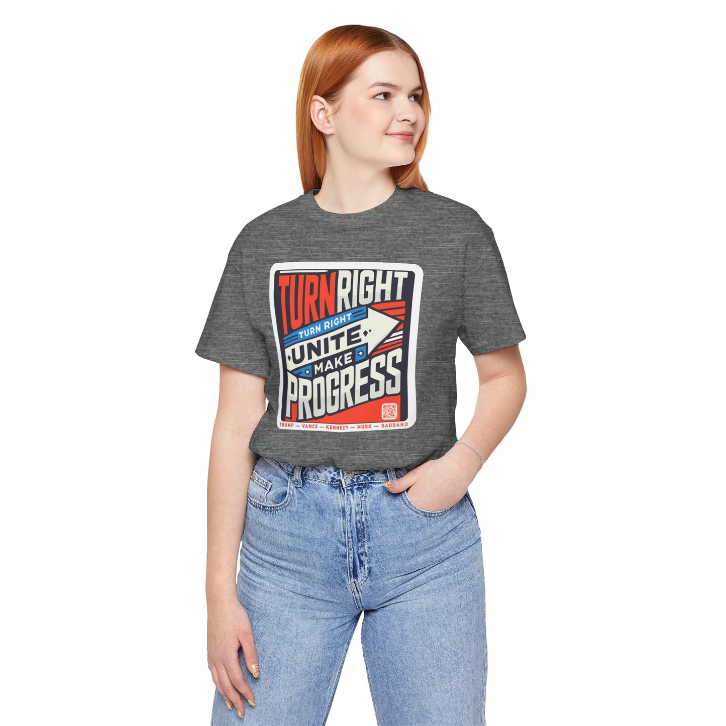 Turning Right Trump - FREE STANDARD SHIPPING - Unisex Jersey Short Sleeve Tee Express Delivery available