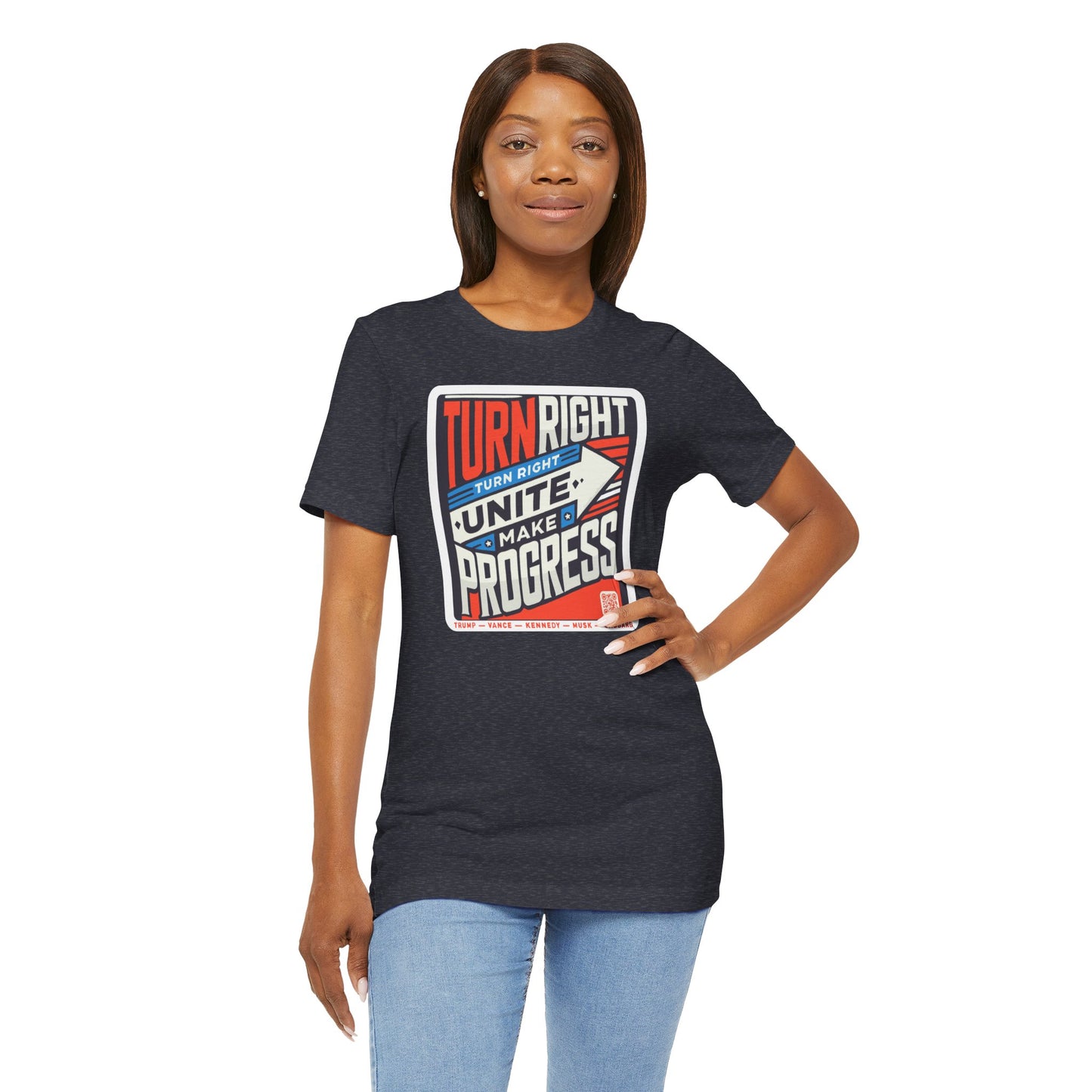 Turning Right Trump - FREE STANDARD SHIPPING - Unisex Jersey Short Sleeve Tee Express Delivery available