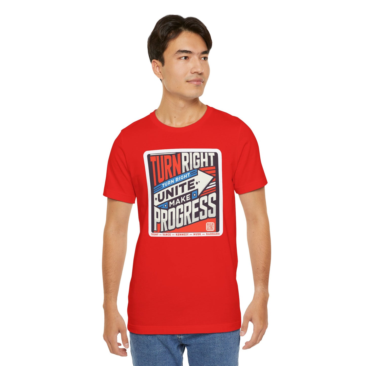 Turning Right Trump - FREE STANDARD SHIPPING - Unisex Jersey Short Sleeve Tee Express Delivery available