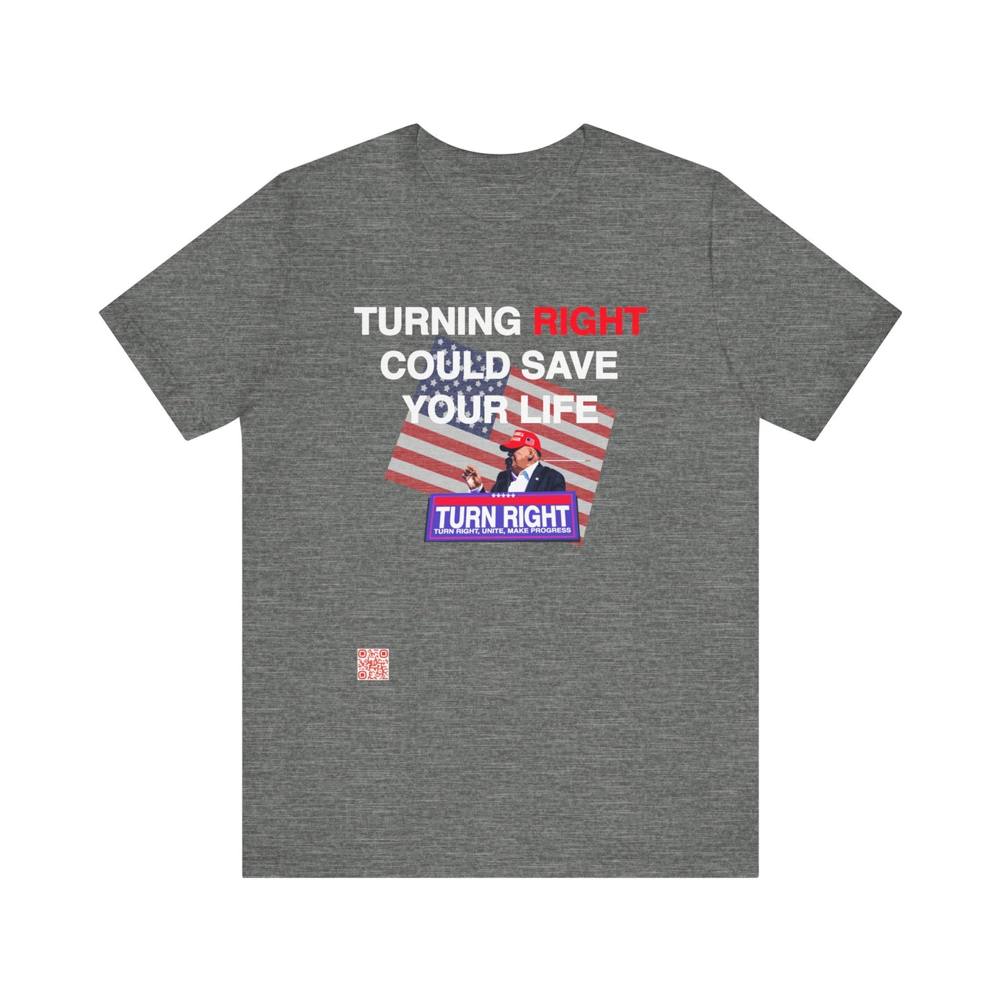 USA Turning Right - FREE STANDARD SHIPPING - Unisex Jersey Short Sleeve Tee Express Delivery available