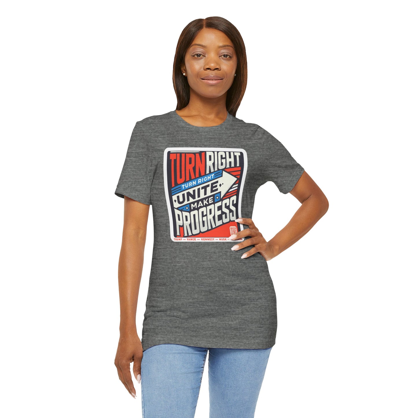 Turning Right Trump - FREE STANDARD SHIPPING - Unisex Jersey Short Sleeve Tee Express Delivery available