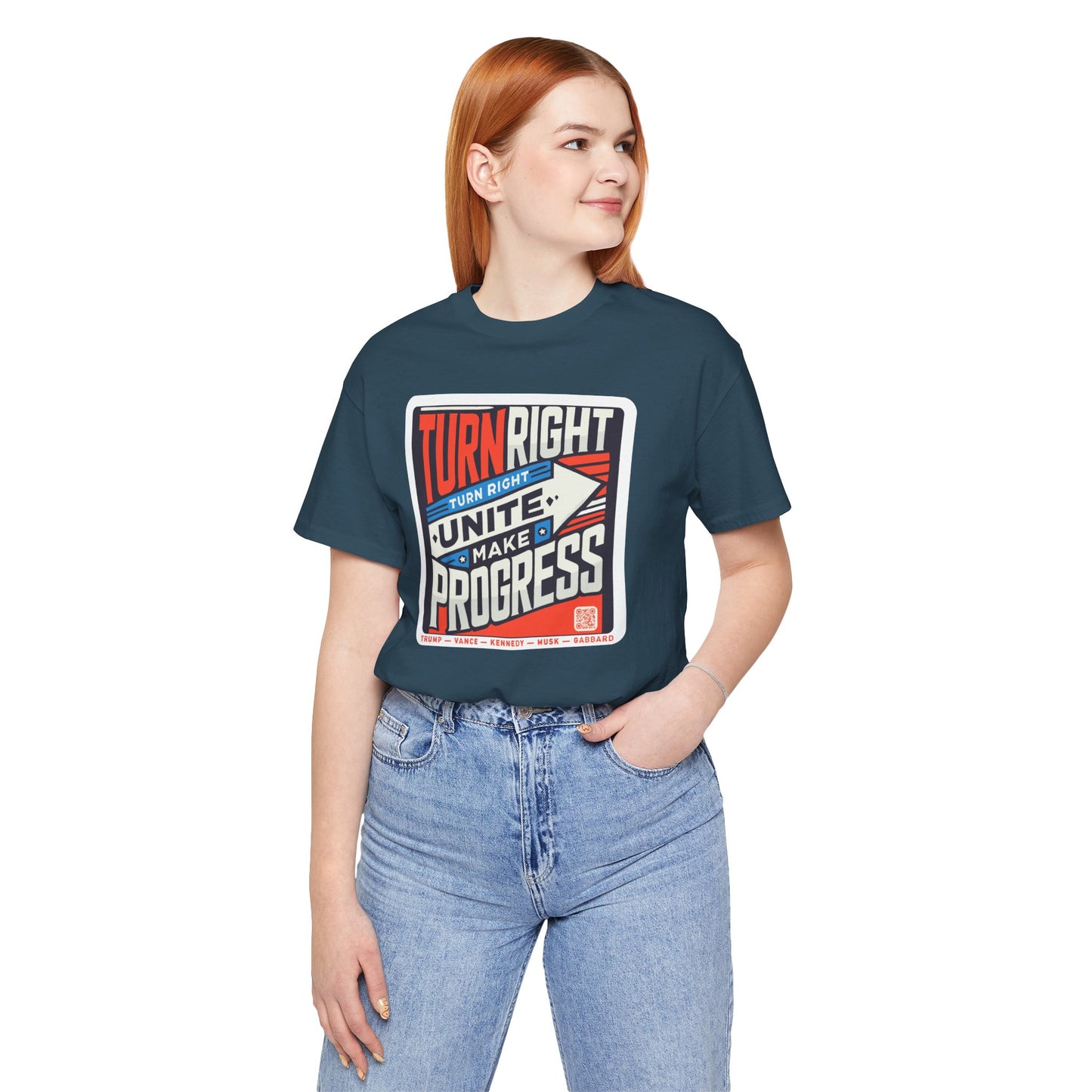 Turning Right Trump - FREE STANDARD SHIPPING - Unisex Jersey Short Sleeve Tee Express Delivery available