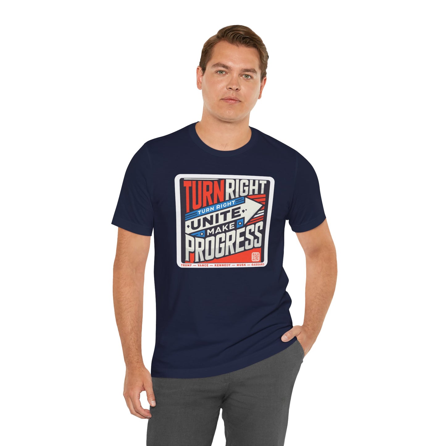 Turning Right Trump - FREE STANDARD SHIPPING - Unisex Jersey Short Sleeve Tee Express Delivery available