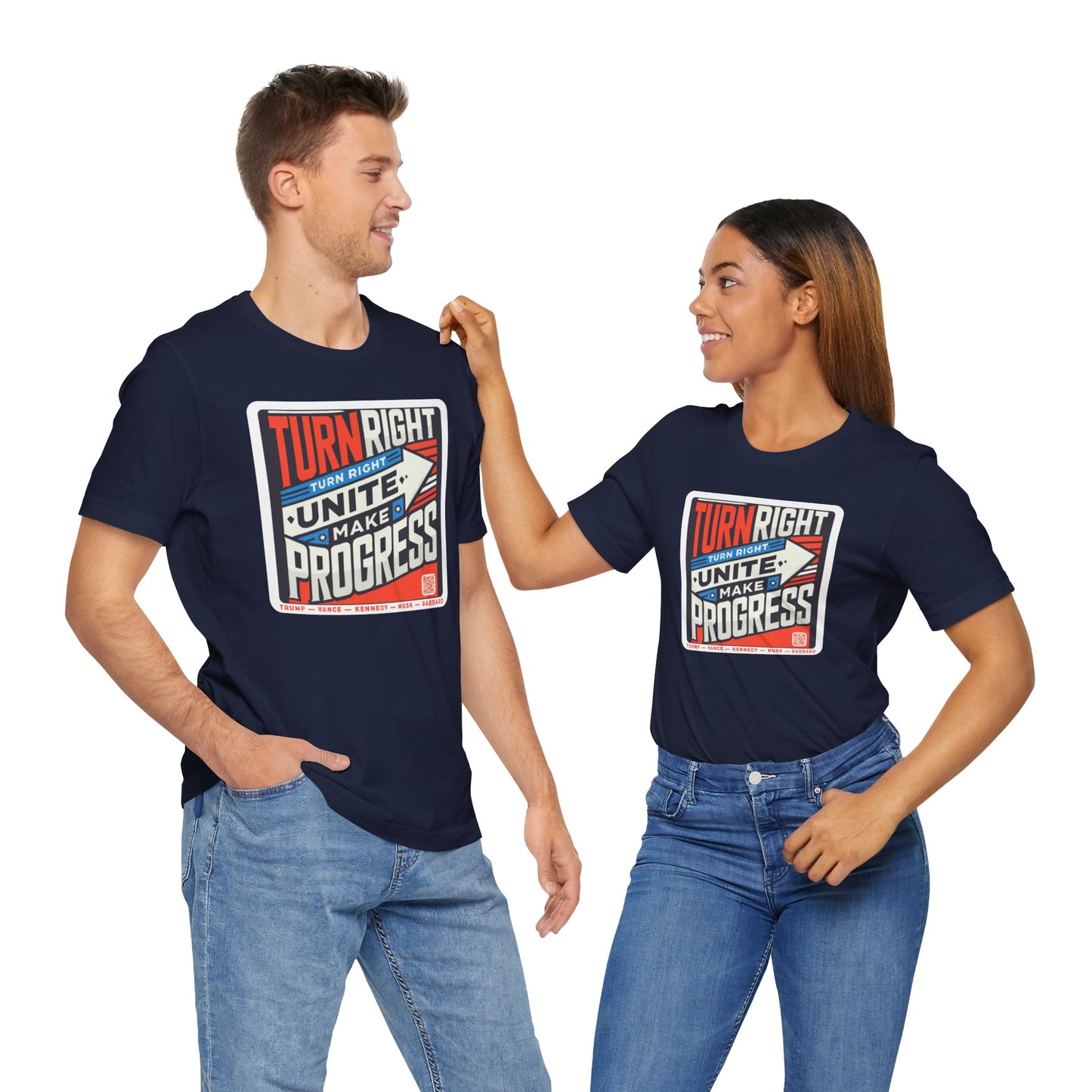 Turning Right Trump - FREE STANDARD SHIPPING - Unisex Jersey Short Sleeve Tee Express Delivery available