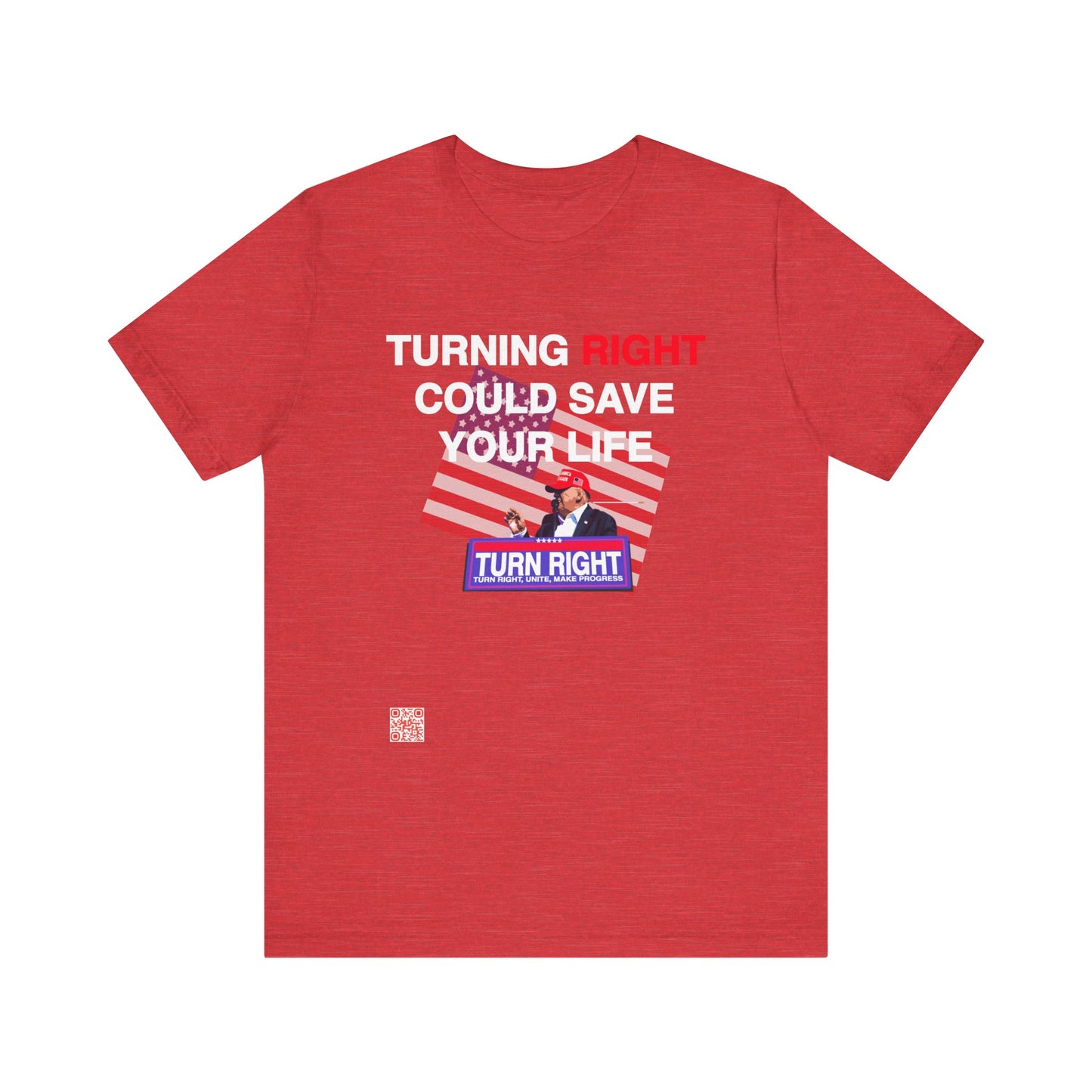 USA Turning Right - FREE STANDARD SHIPPING - Unisex Jersey Short Sleeve Tee Express Delivery available