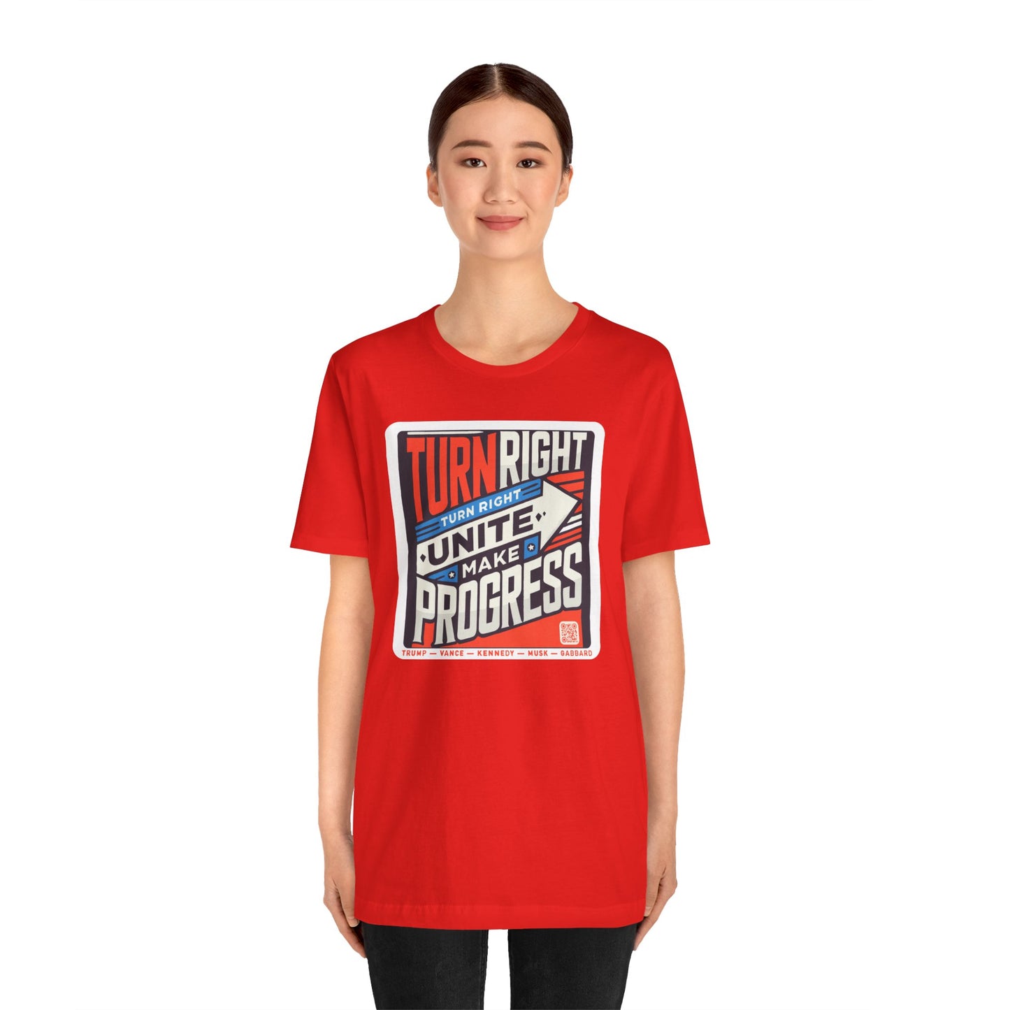 Turning Right Trump - FREE STANDARD SHIPPING - Unisex Jersey Short Sleeve Tee Express Delivery available