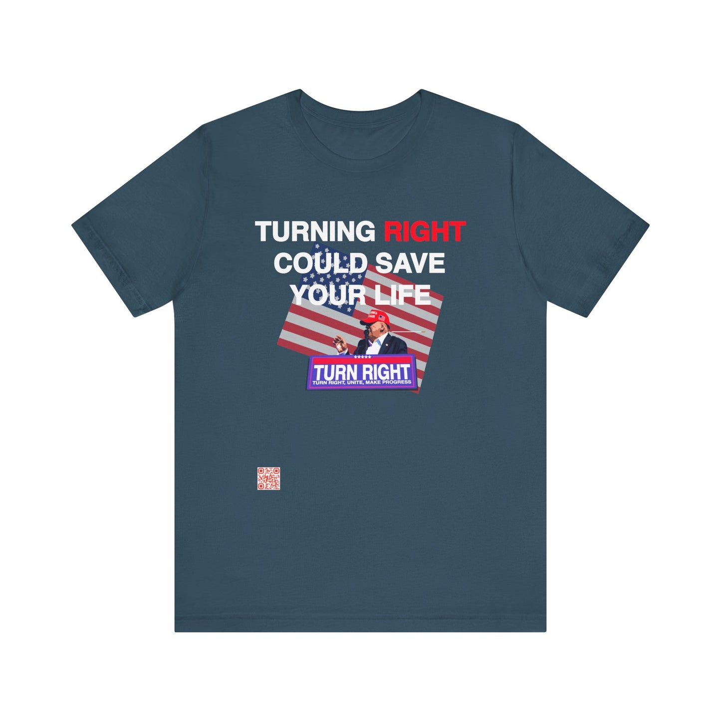 USA Turning Right - FREE STANDARD SHIPPING - Unisex Jersey Short Sleeve Tee Express Delivery available