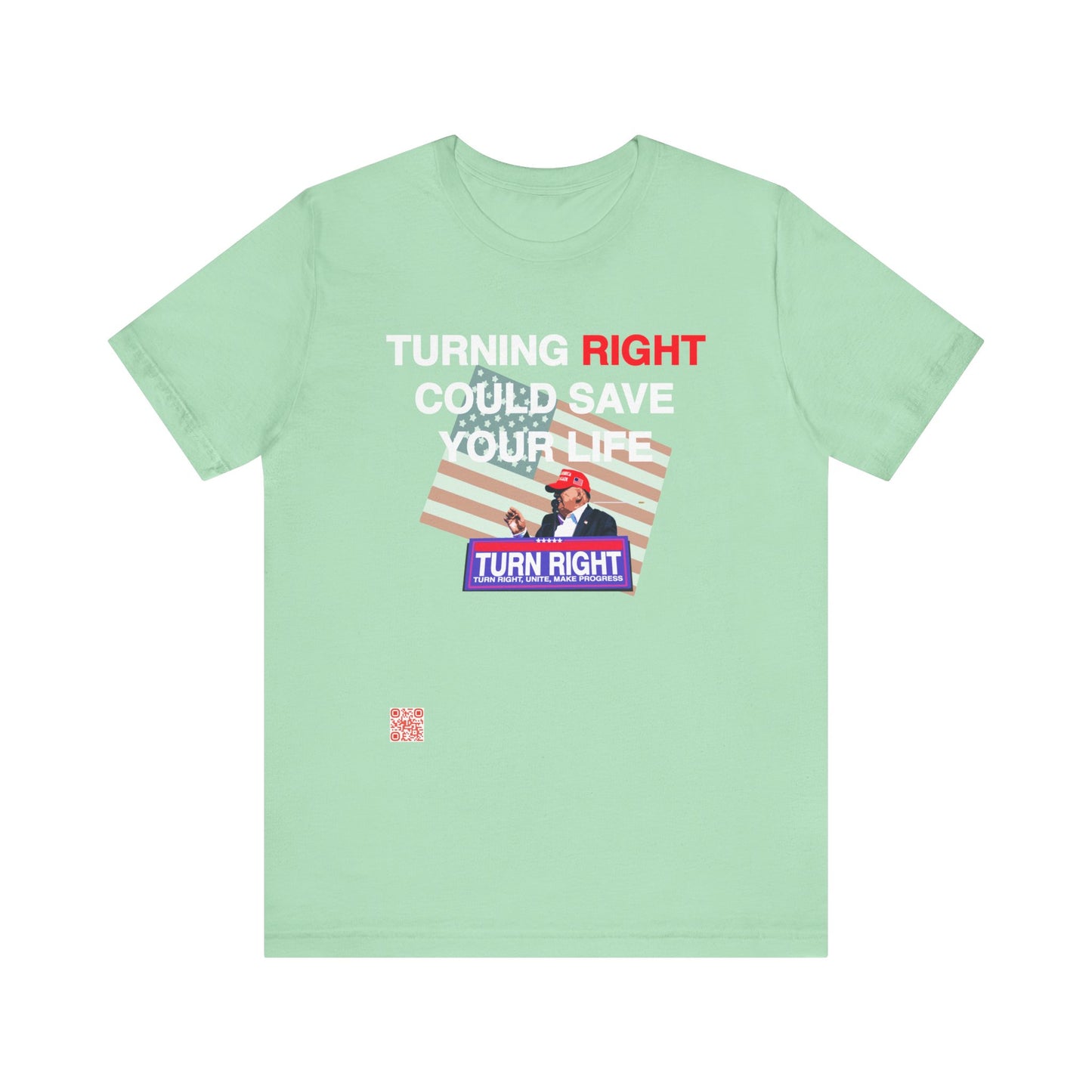 USA Turning Right - FREE STANDARD SHIPPING - Unisex Jersey Short Sleeve Tee Express Delivery available