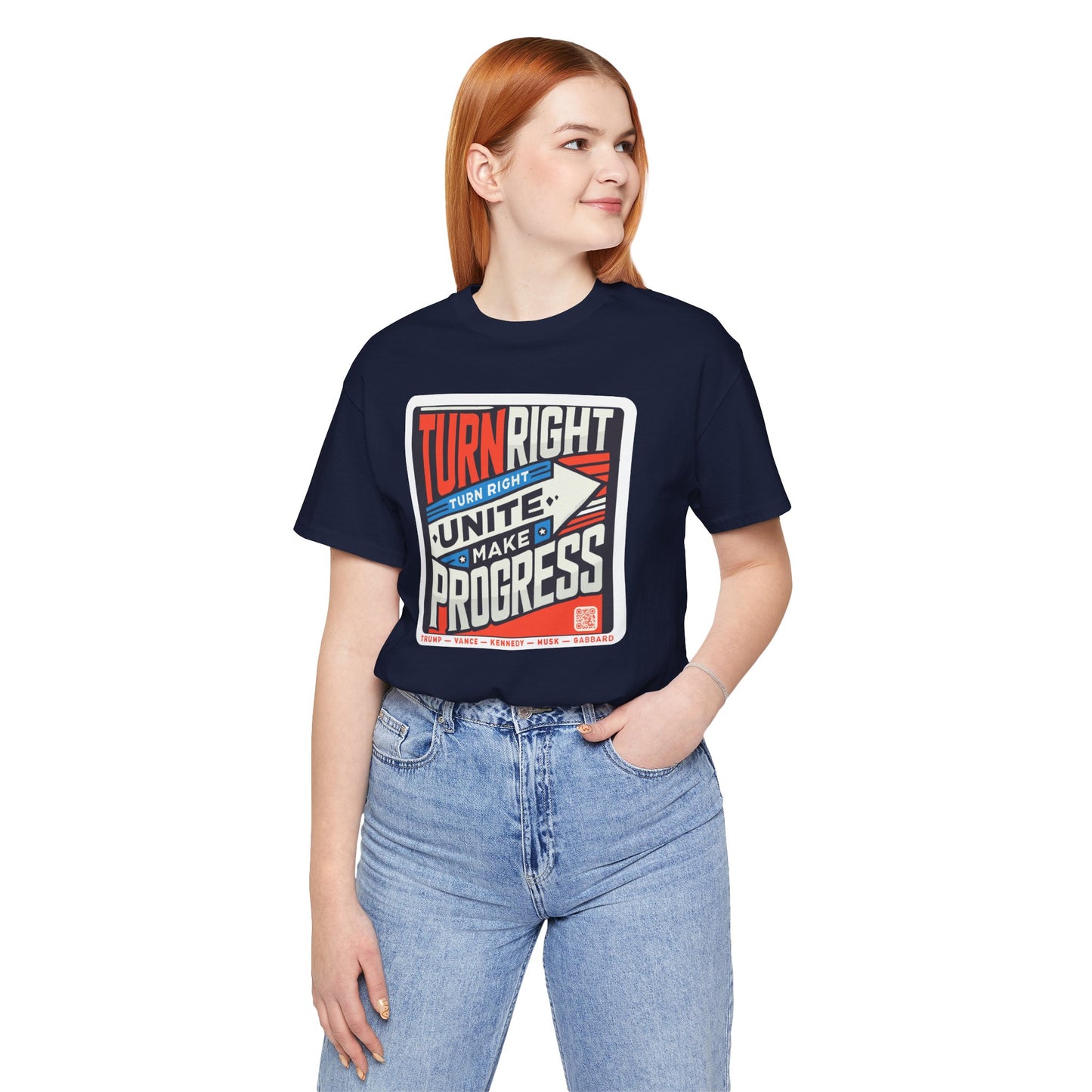 Turning Right Trump - FREE STANDARD SHIPPING - Unisex Jersey Short Sleeve Tee Express Delivery available