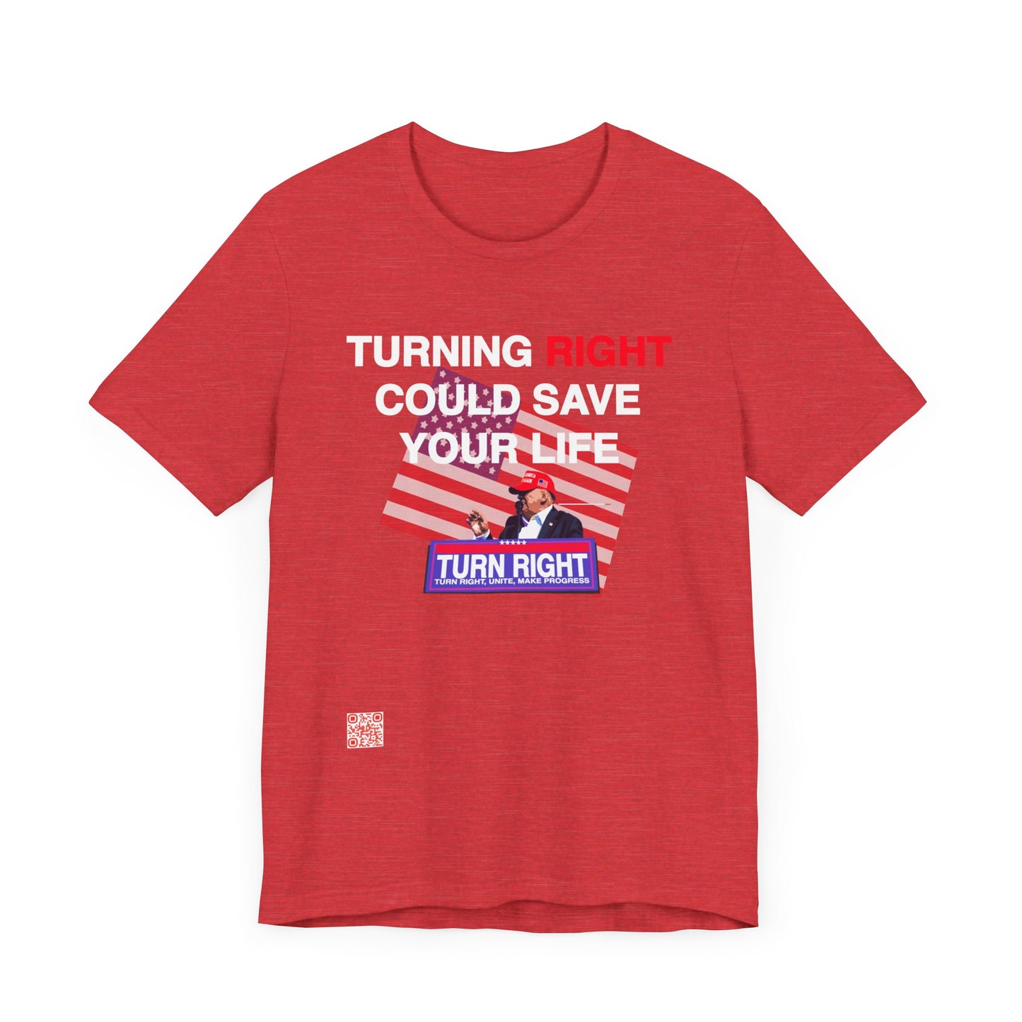 USA Turning Right - FREE STANDARD SHIPPING - Unisex Jersey Short Sleeve Tee Express Delivery available