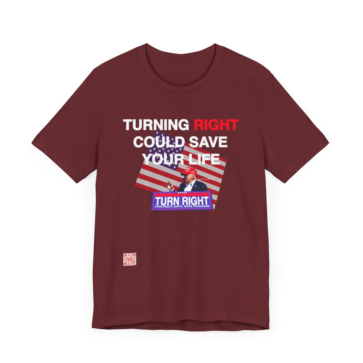 USA Turning Right - FREE STANDARD SHIPPING - Unisex Jersey Short Sleeve Tee Express Delivery available