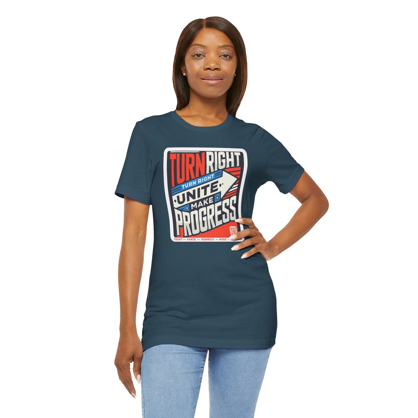 Turning Right Trump - FREE STANDARD SHIPPING - Unisex Jersey Short Sleeve Tee Express Delivery available