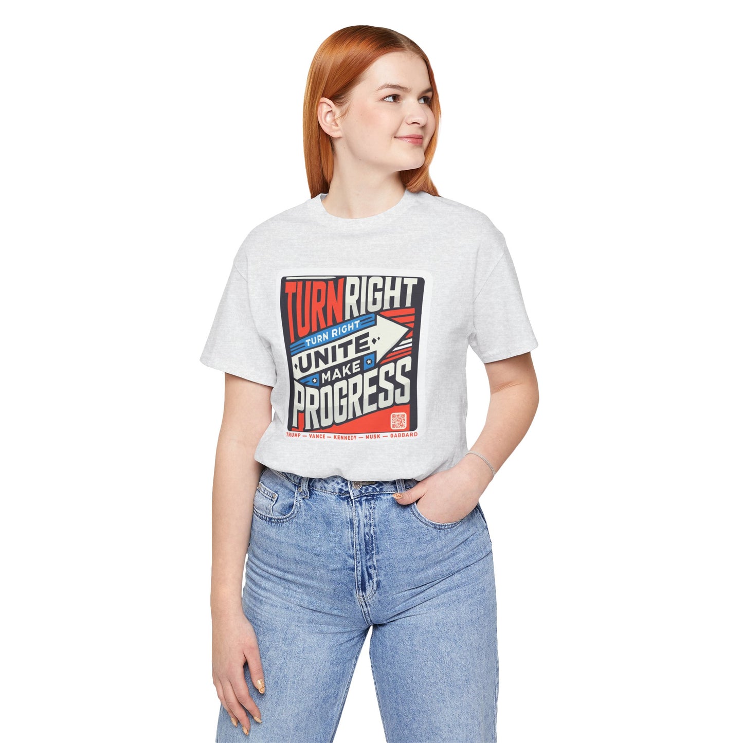 Turning Right Trump - FREE STANDARD SHIPPING - Unisex Jersey Short Sleeve Tee Express Delivery available