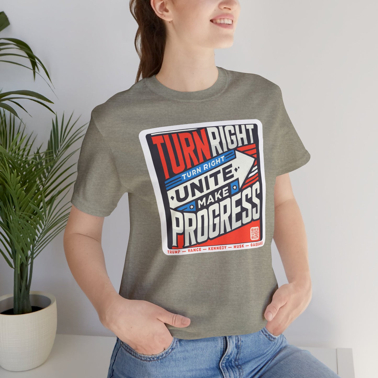 Turning Right Trump - FREE STANDARD SHIPPING - Unisex Jersey Short Sleeve Tee Express Delivery available