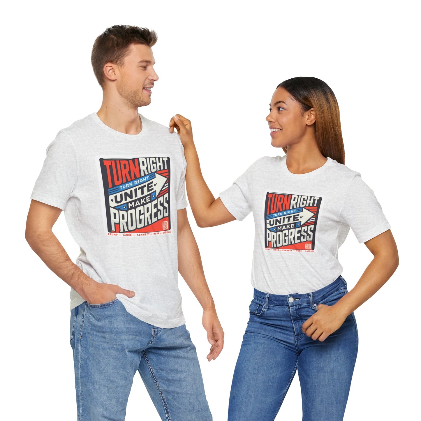 Turning Right Trump - FREE STANDARD SHIPPING - Unisex Jersey Short Sleeve Tee Express Delivery available