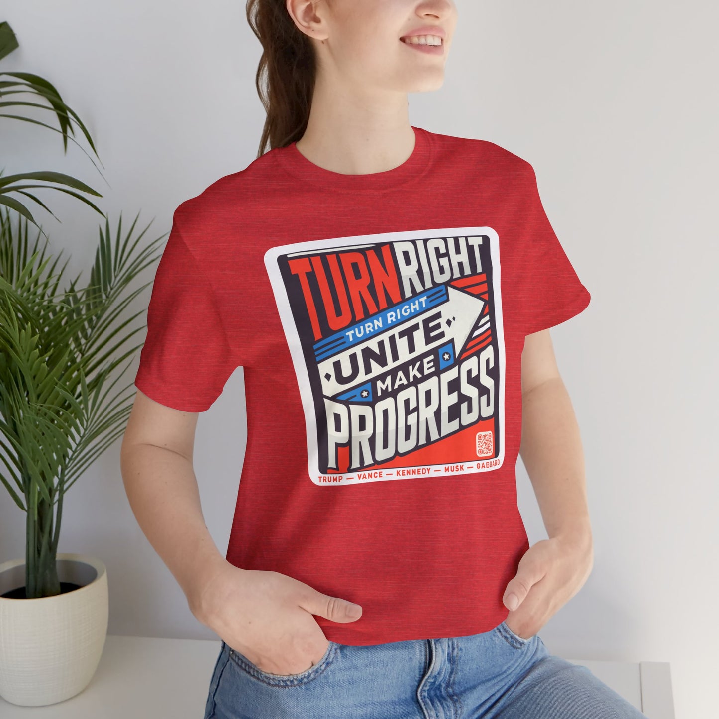 Turning Right Trump - FREE STANDARD SHIPPING - Unisex Jersey Short Sleeve Tee Express Delivery available