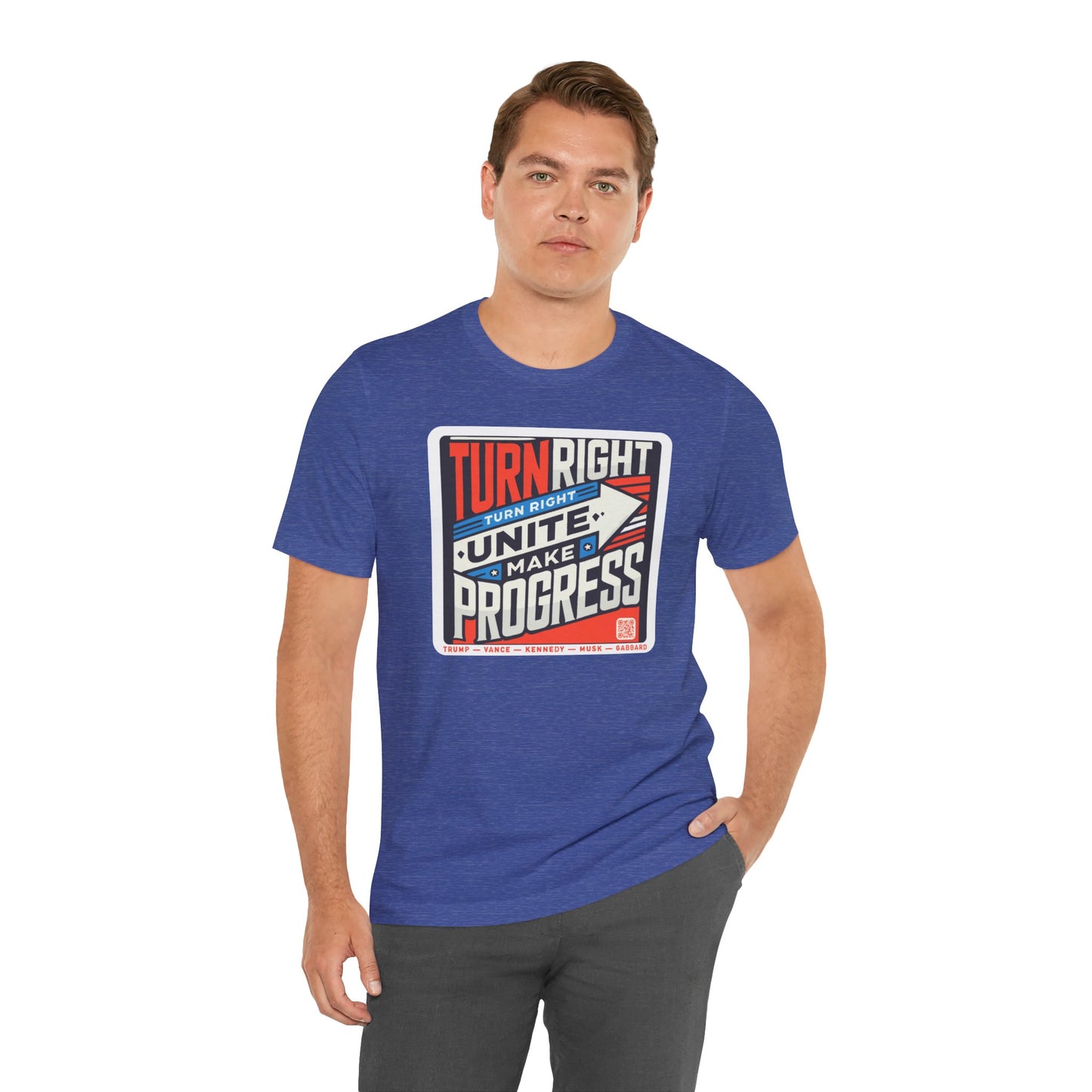 Turning Right Trump - FREE STANDARD SHIPPING - Unisex Jersey Short Sleeve Tee Express Delivery available