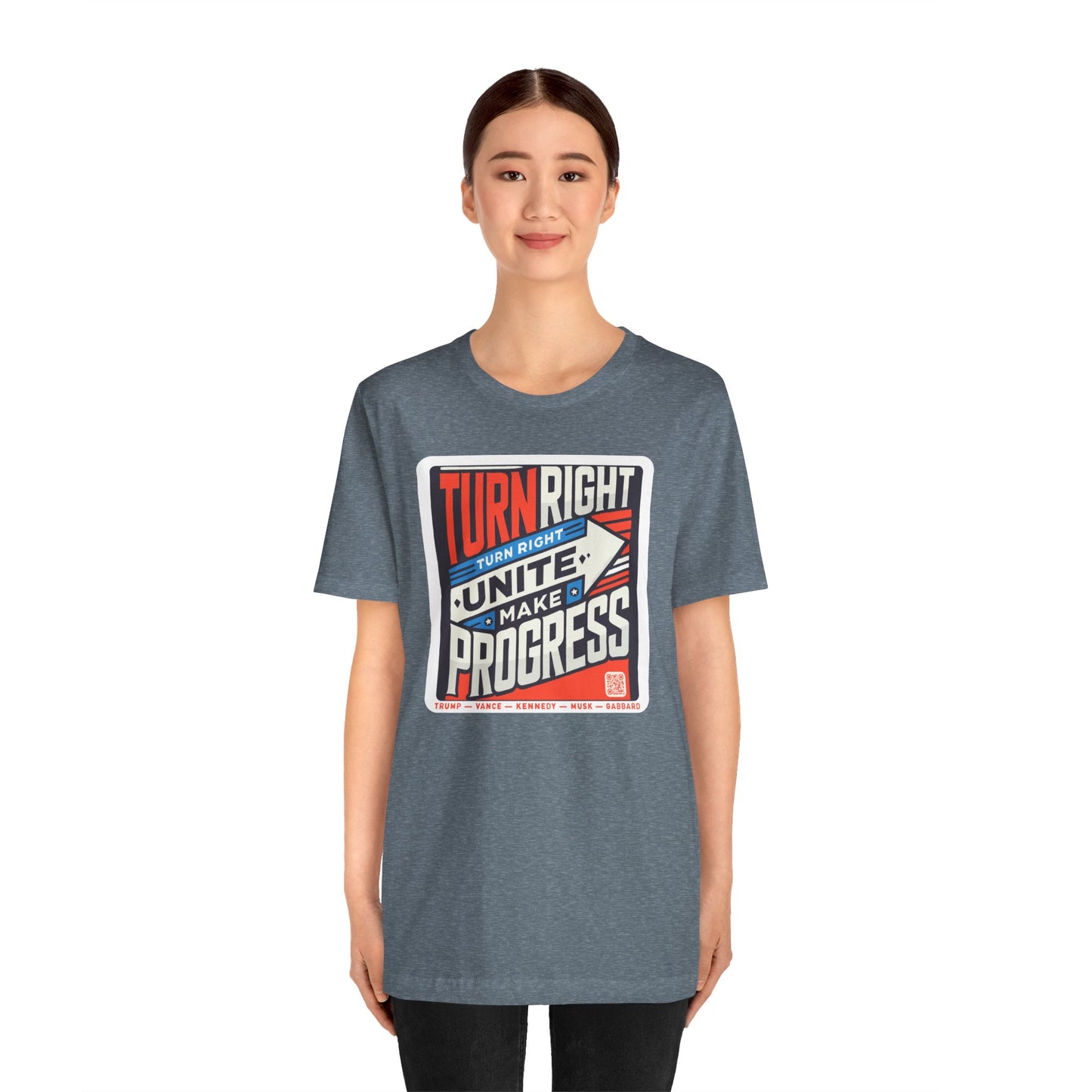 Turning Right Trump - FREE STANDARD SHIPPING - Unisex Jersey Short Sleeve Tee Express Delivery available