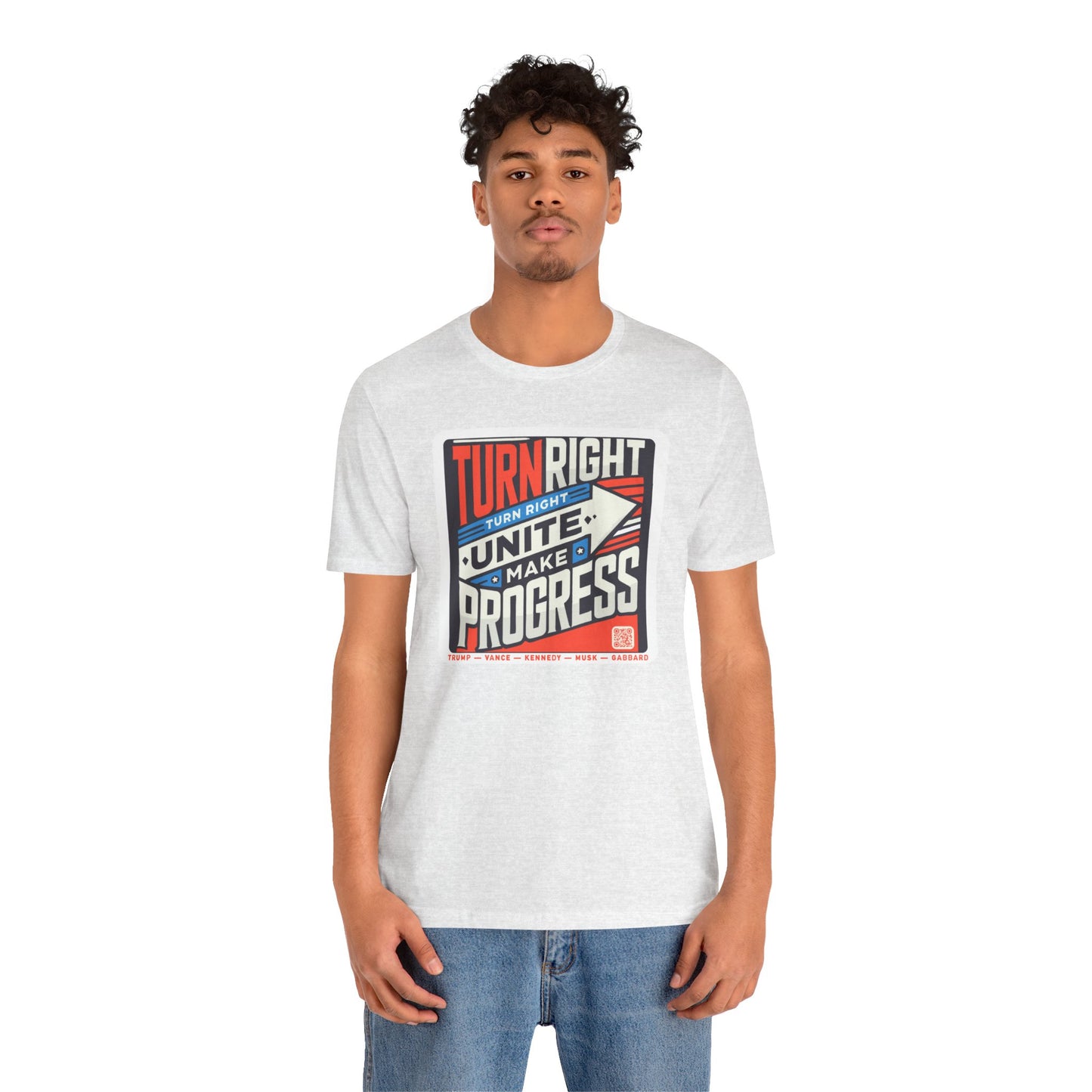 Turning Right Trump - FREE STANDARD SHIPPING - Unisex Jersey Short Sleeve Tee Express Delivery available