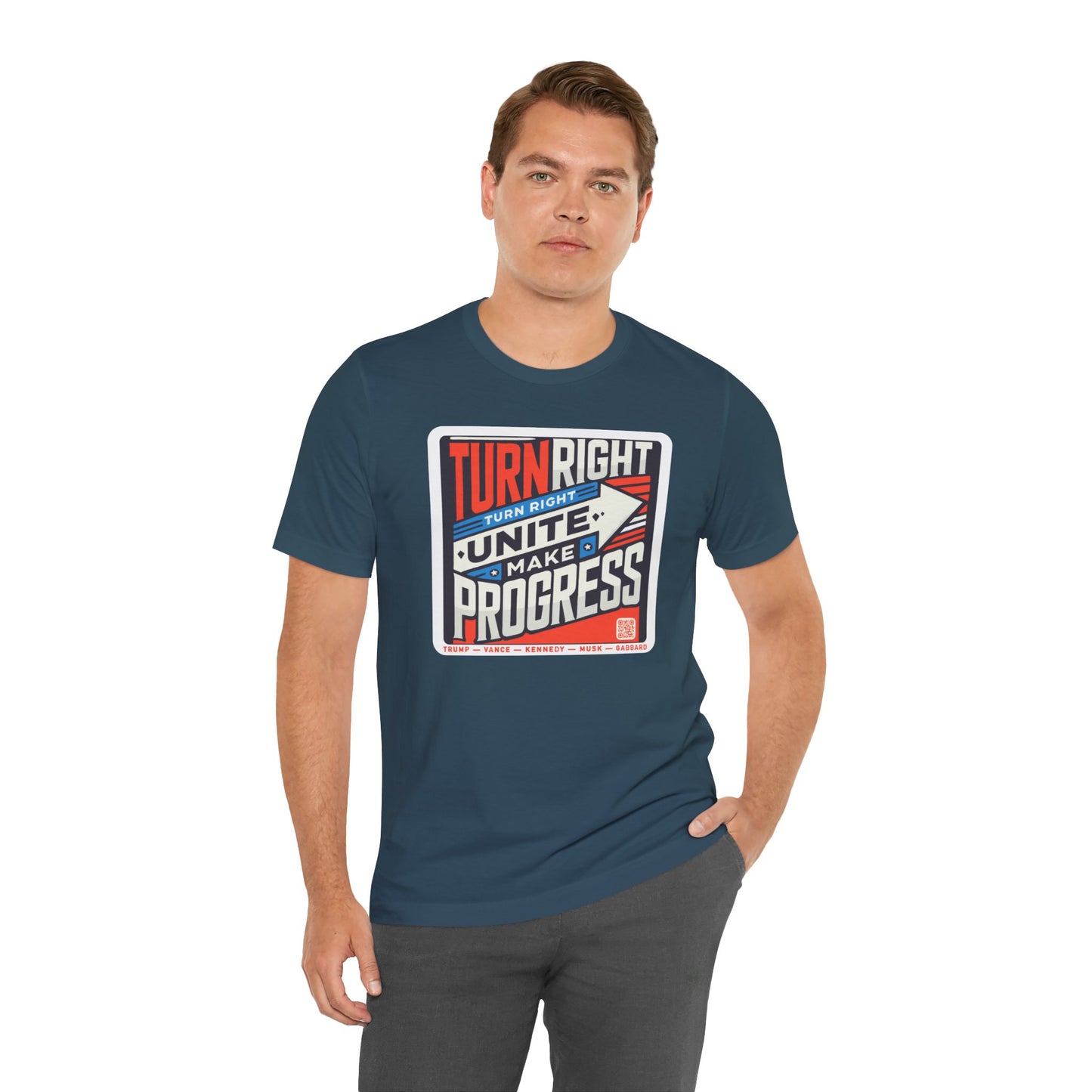 Turning Right Trump - FREE STANDARD SHIPPING - Unisex Jersey Short Sleeve Tee Express Delivery available