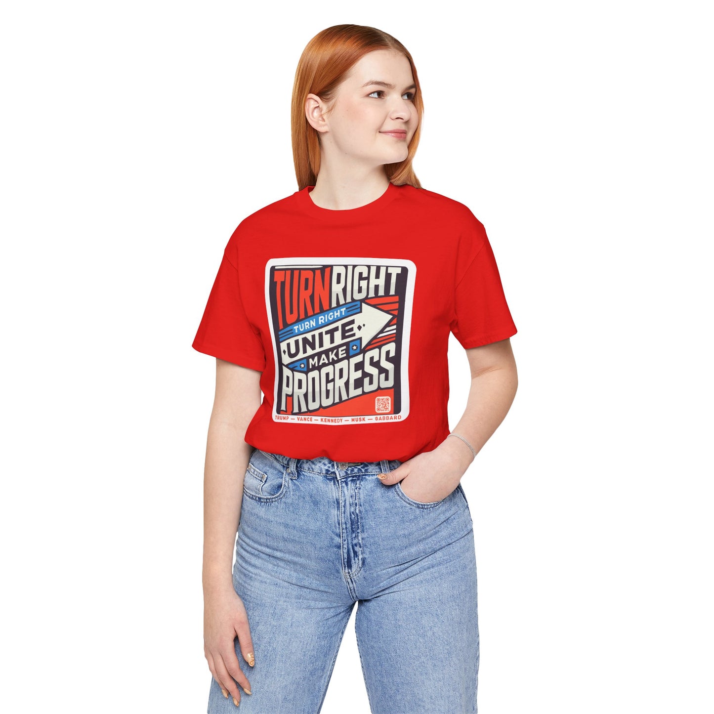 Turning Right Trump - FREE STANDARD SHIPPING - Unisex Jersey Short Sleeve Tee Express Delivery available