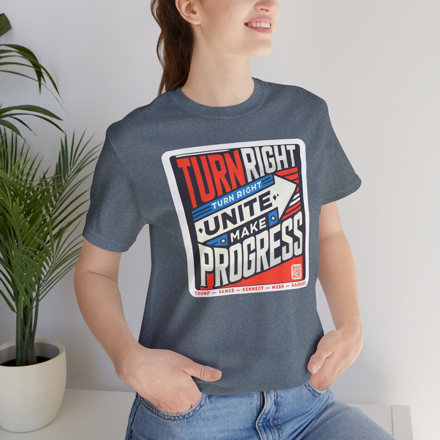 Turning Right Trump - FREE STANDARD SHIPPING - Unisex Jersey Short Sleeve Tee Express Delivery available