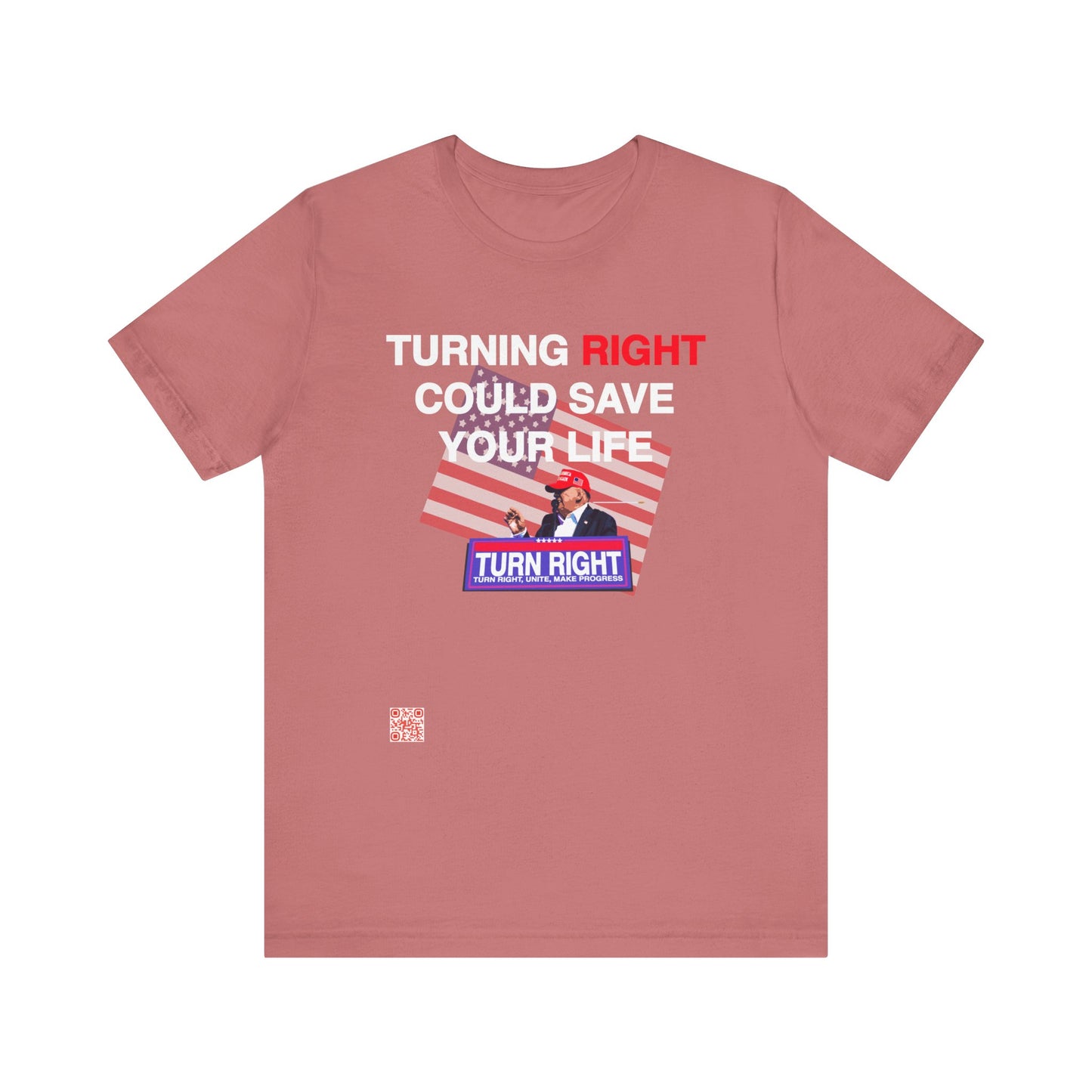 USA Turning Right - FREE STANDARD SHIPPING - Unisex Jersey Short Sleeve Tee Express Delivery available