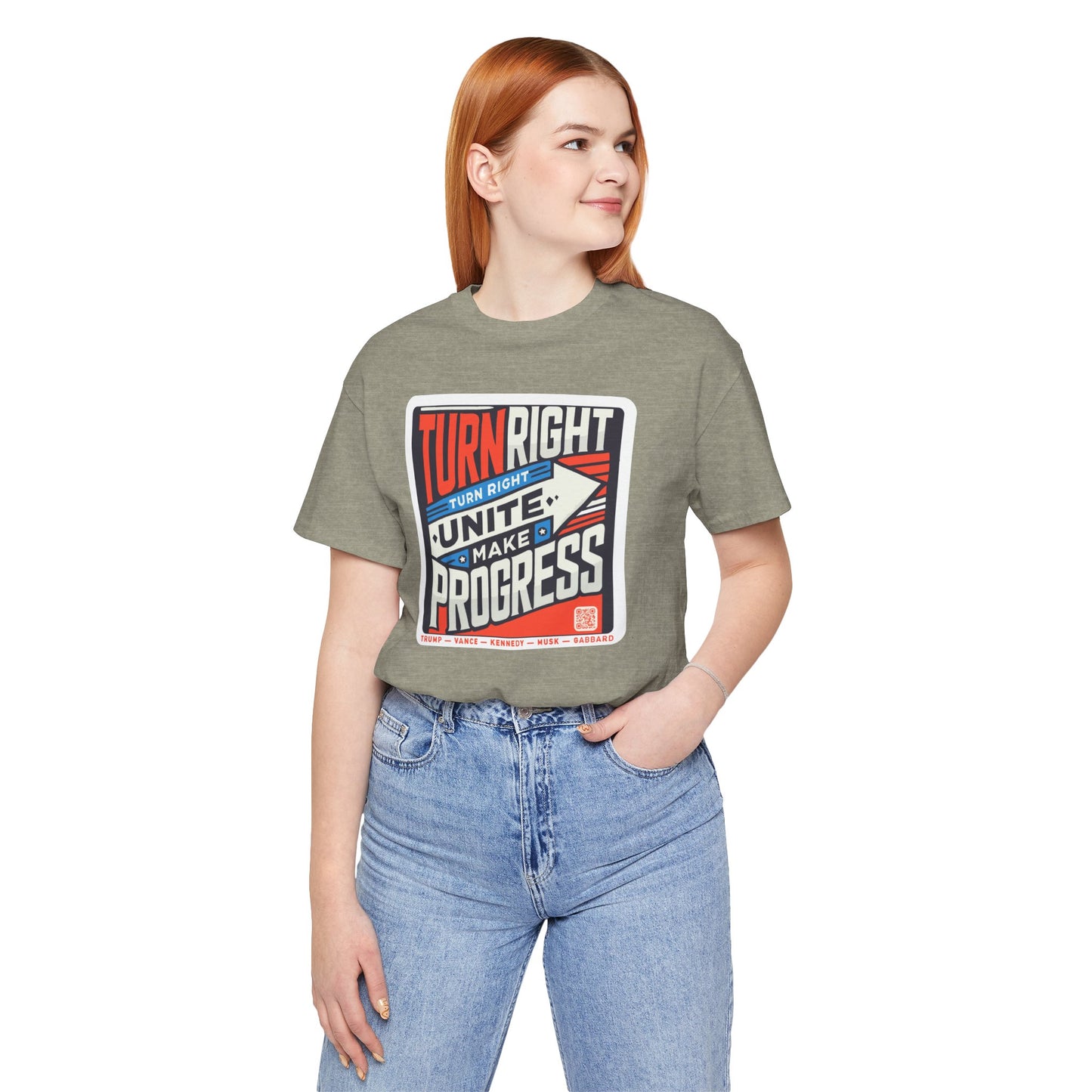 Turning Right Trump - FREE STANDARD SHIPPING - Unisex Jersey Short Sleeve Tee Express Delivery available