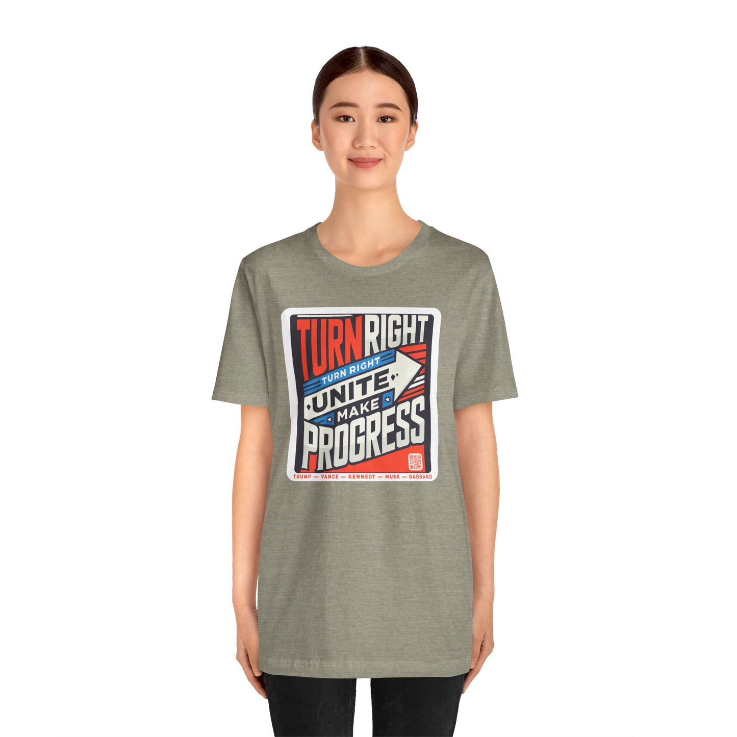 Turning Right Trump - FREE STANDARD SHIPPING - Unisex Jersey Short Sleeve Tee Express Delivery available